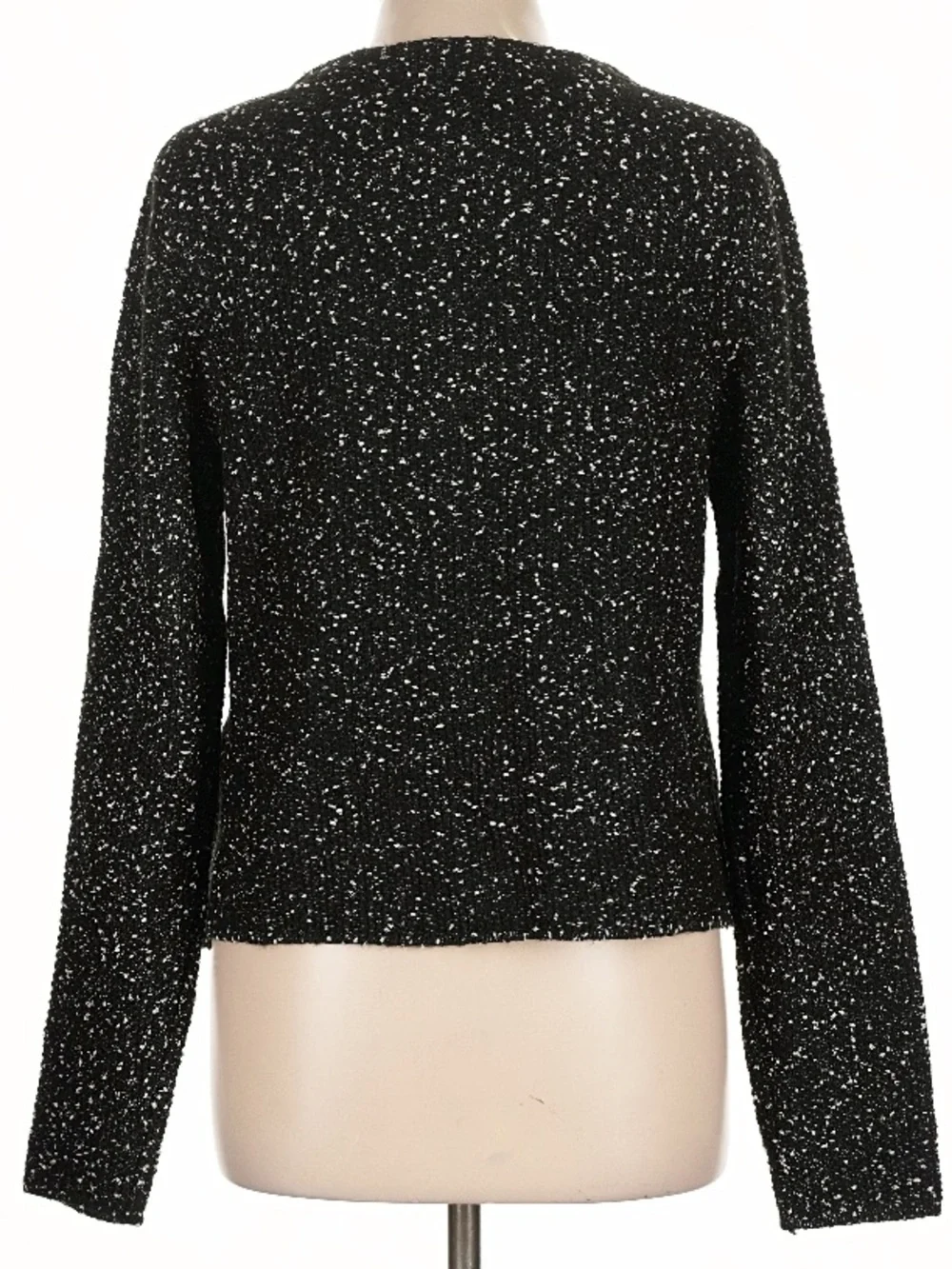 NWT WHITE HOUSE BLACK MARKET Black & White Pocket Front Cardigan Size Large